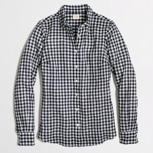 Classic gingham Navy Blue Button down M - Picture 6 of 7